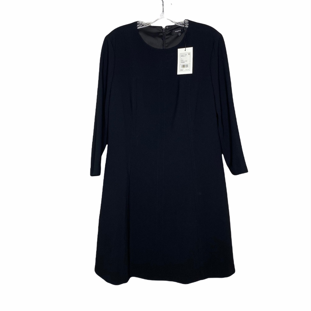 NWT Theory Front Yoke Maxyne Crepe Black Dress $265